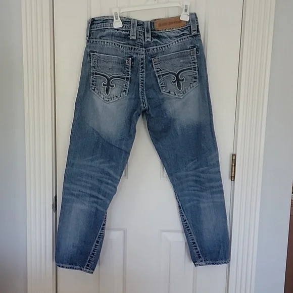 Rock Revival Distressed Lydia Slim Boyfriend Jeans pants size 26 - Picture 2 of 6